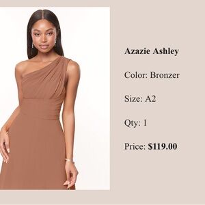Azazie Ashley One-Shoulder Dress in Bronzer